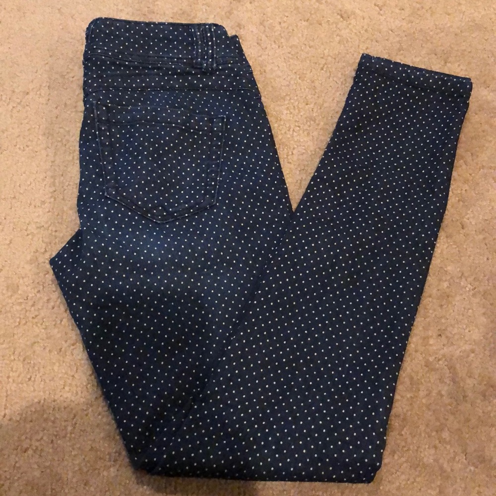 Wit & Wisdom polka dot dark denim skinny jeans